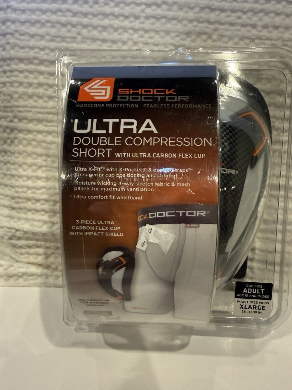 Shock Doctor Ultra Double Compression Short Carbon Flex Cup Adult XL 36-39 NEW